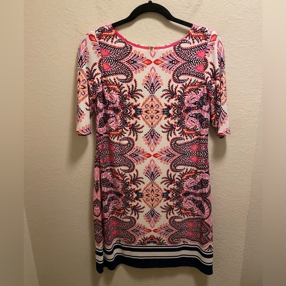 Eliza J Paisley Print Short Sleeve Sheath Dress Size 6